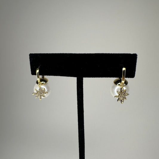 Gold Pearl Earrings