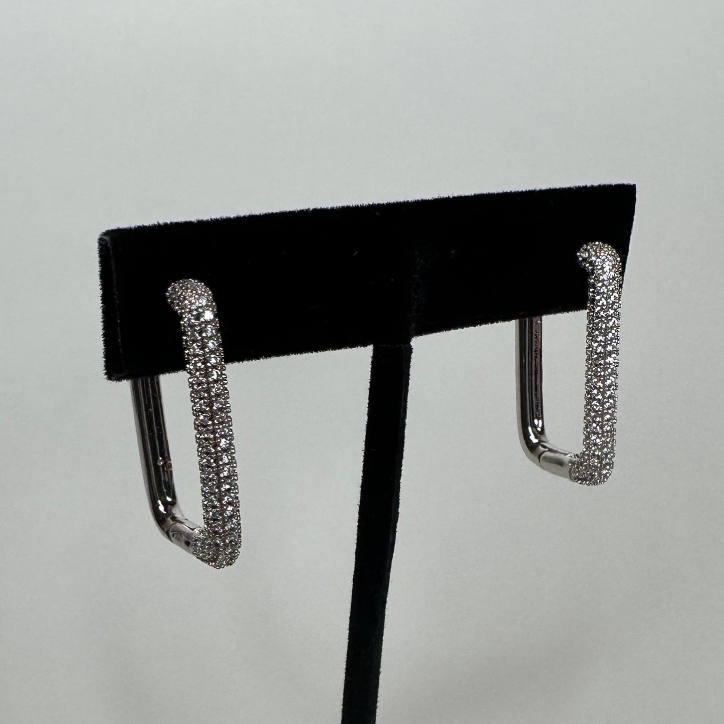 Silver Square Hoops