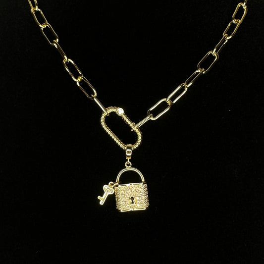 Gold Carabiner Necklace